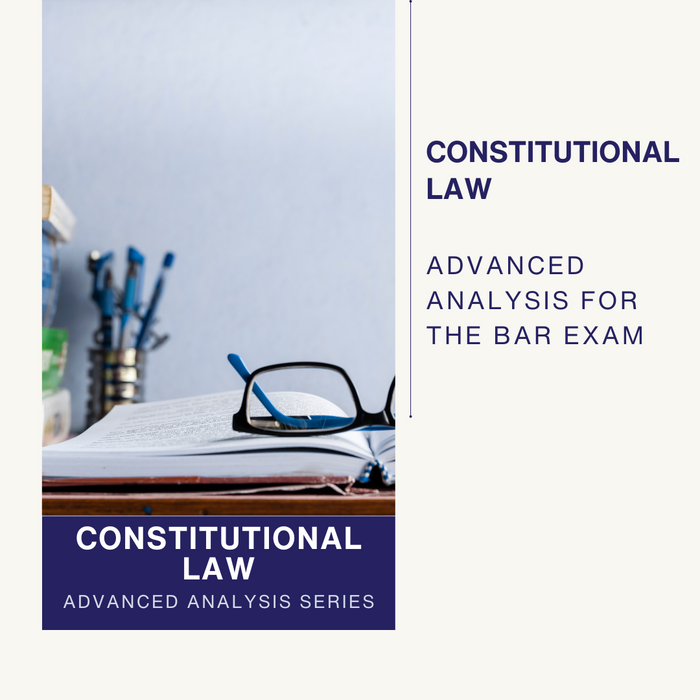 Supplement your bar review course. Fleming's Advanced Analysis distills each bar exam subject into one-hour video presentations with subject area checklists and exam approaches. Constitutional Law Topics covered: Federal Power Sources, Federal-State Conflicts, Intergovernmental Immunities, Separation of Powers, Due Process, Eminent Domain, Contract Clause, Due Process, State Action, Equal Protection, 13th / 14th / 15th Amendments, 1st Amendment Rights, Speech, Association, Press, Religion.