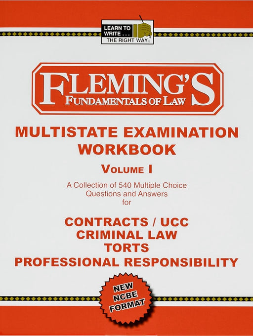 Equip yourself for success on multiple-choice exams with Fleming's Multistate Volume 2. This self-instruction manual provides detailed methods and strategies, along with 536 multiple choice questions and explanatory answers in Civil Procedure, Constitutional Law, Criminal Procedure, Evidence, and Real Property. Perfect your skills and boost your confidence with the Fleming's Fundamentals of Law.