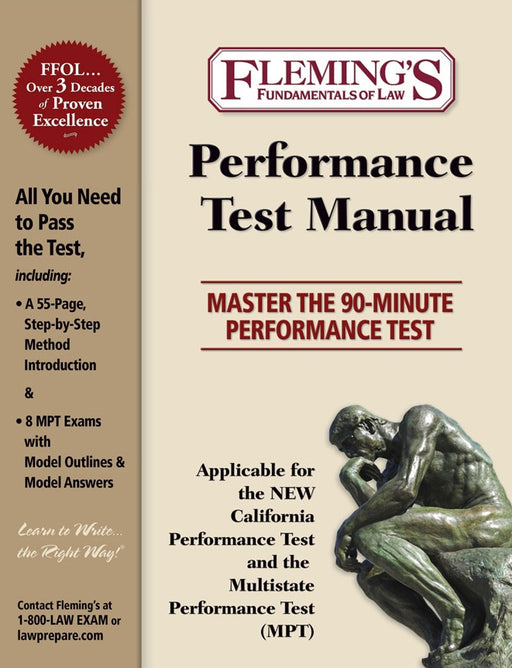 Experience the transformation with the Performance Exam Solution® Manual. It not only provides essential insights into the Performance exam format, but it also equips you with the skills needed to excel in your answers. The extensive guide includes eight 90-minute bar exam questions, complete with sample outlines and answers, to showcase proper outlining and writing techniques.